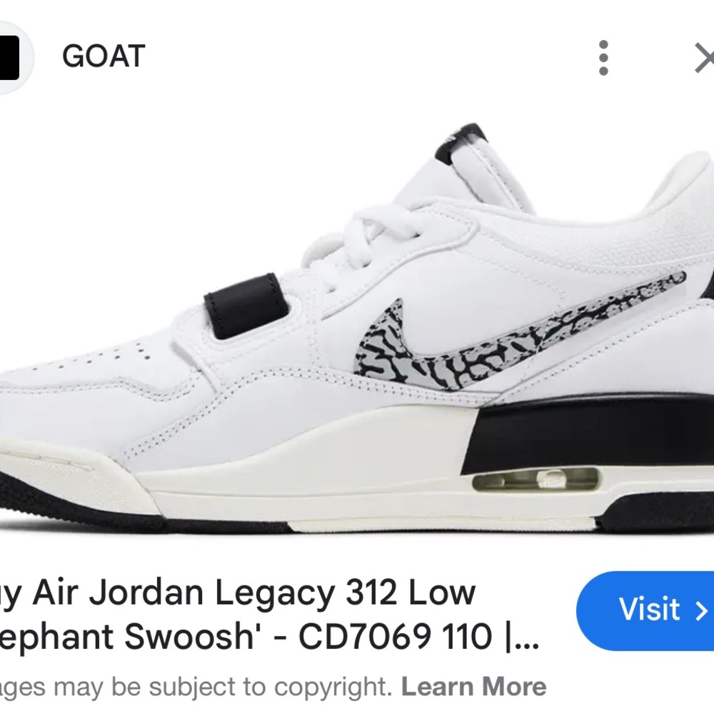 Nike Air Jordan Legacy 312 Low White Black